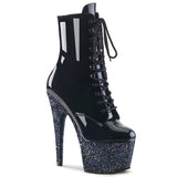 Black 7 Inch Pole Dancer Ankle Boots -  Pleaser ADORE-1020LG