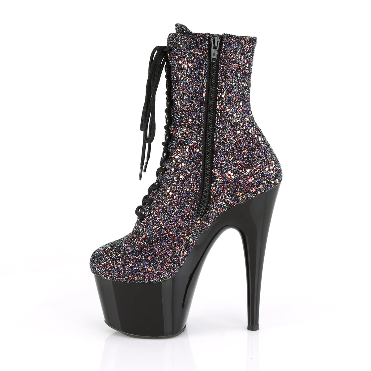ADORE-1020LG 7" Heel Purple Multi Glitter Sexy Ankle Boots-Pleaser- Sexy Shoes Pole Dance Heels