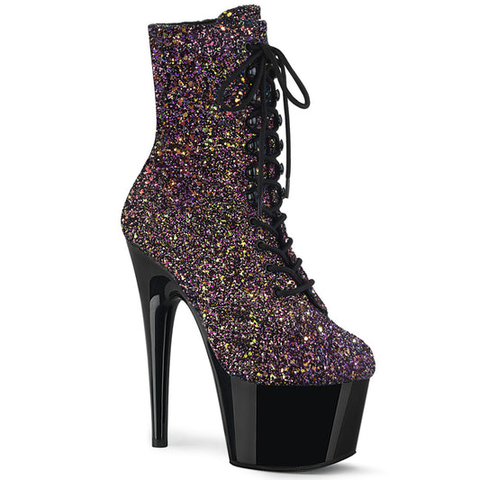 ADORE-1020LG 7" Heel Purple Multi Glitter Sexy Ankle Boots-Pleaser- Sexy Shoes