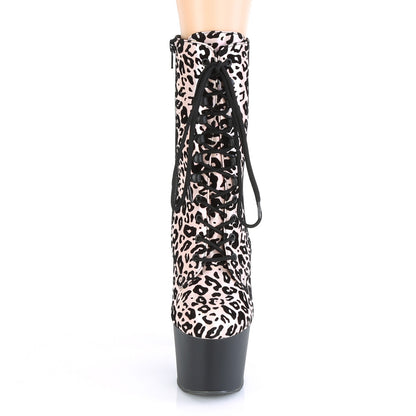 ADORE-1020LP Pink Leopard Print Holo Pole Dancing Ankle Boots-Pleaser- Sexy Shoes Alternative Footwear
