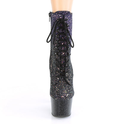 ADORE-1020OMBG 7" Heel Purple Glitter Pole Dance Ankle Boots-Pleaser- Sexy Shoes Alternative Footwear