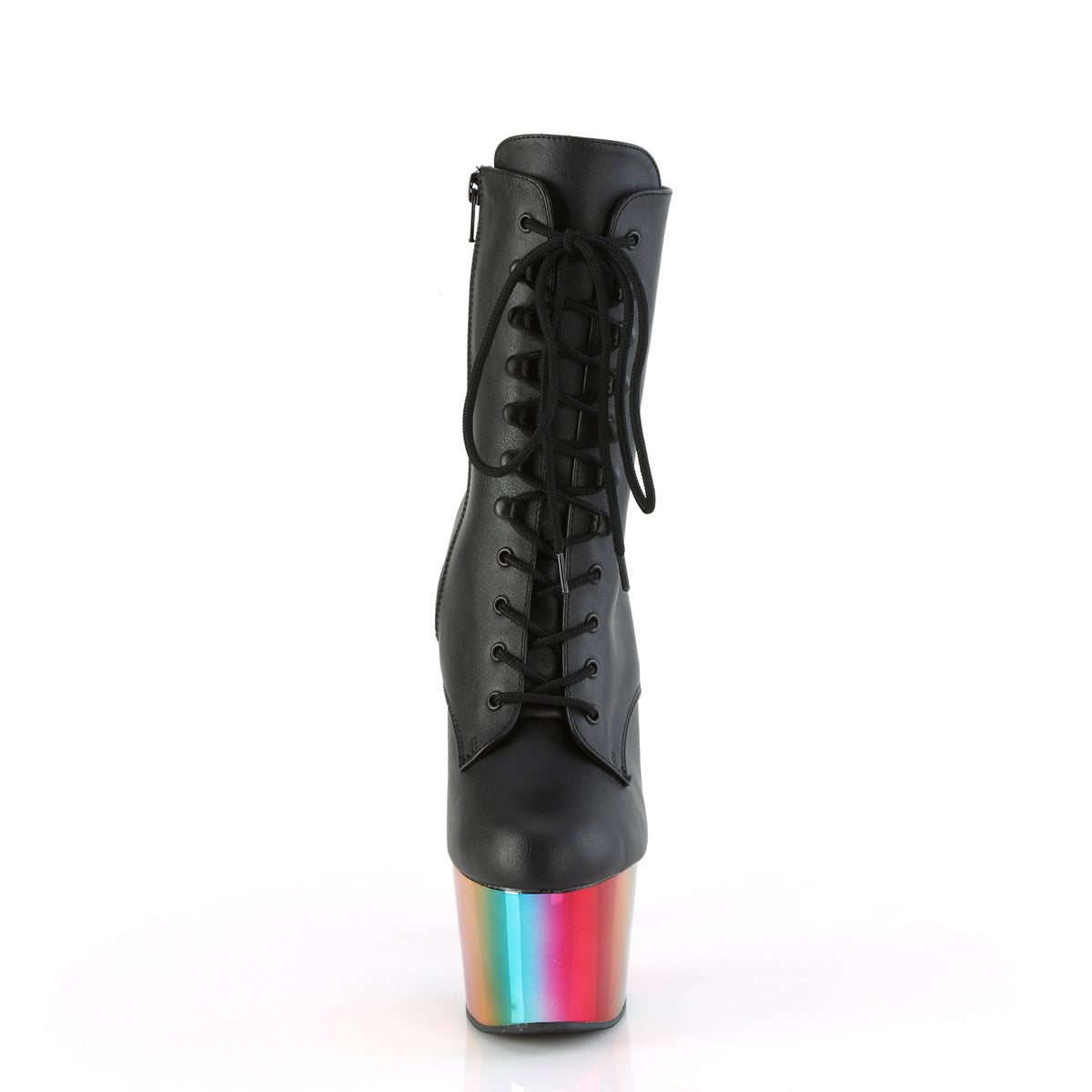 adore 1020rc pleaser blk faux leather rainbow chrome platforms exotic dancing