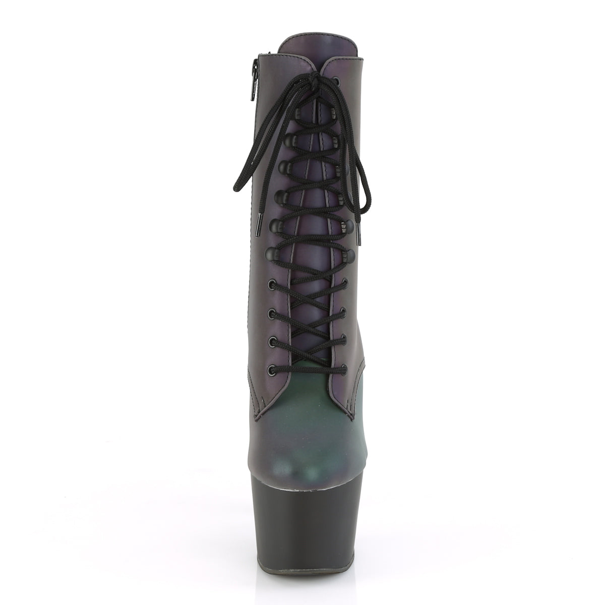 ADORE-1020REFL 7" Heel Green Multi Reflective Ankle Boots-Pleaser- Sexy Shoes Alternative Footwear