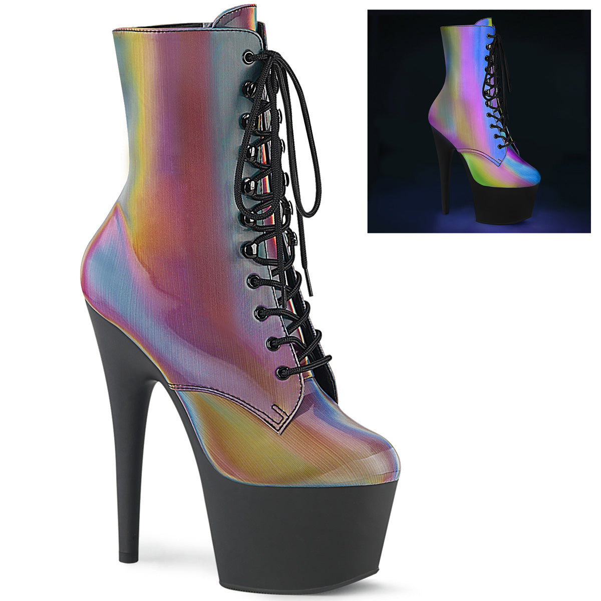 ADORE-1020REFL Pleaser Pole Dancing Shoes Ankle Boots Pleasers - Sexy Shoes