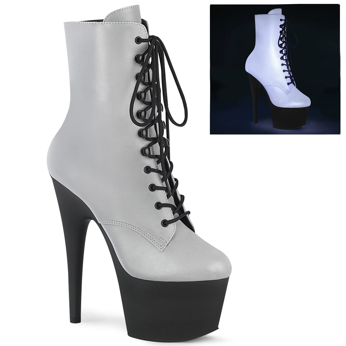 ADORE-1020REFL Pleaser Pole Dancing Shoes Ankle Boots Pleasers - Sexy Shoes