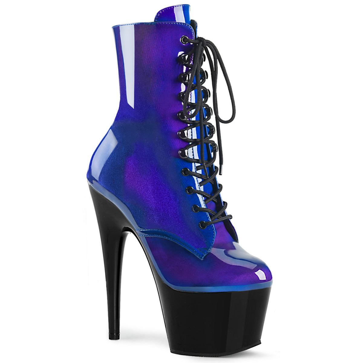 ADORE-1020SHG 7" Heel Blue Purple Pole Dancer Ankle Boots