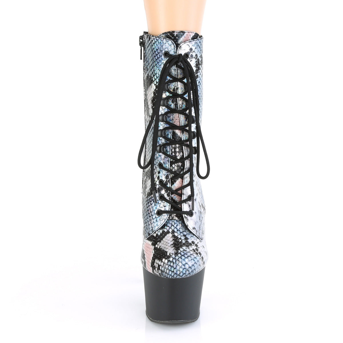 ADORE-1020SP 7 Inch Silver Holo Snake Pole Dancer Ankle Boot-Pleaser- Sexy Shoes Alternative Footwear