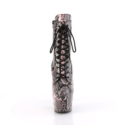 ADORE-1020SPWR Pleaser Pink Snake Print Exotic Dancing Ankle Boots