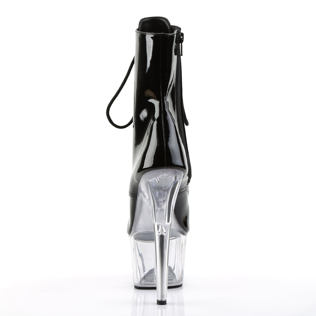 ADORE-1021 7" Heel Black and Clear Pole Dancing Ankle Boots-Pleaser- Sexy Shoes Fetish Footwear
