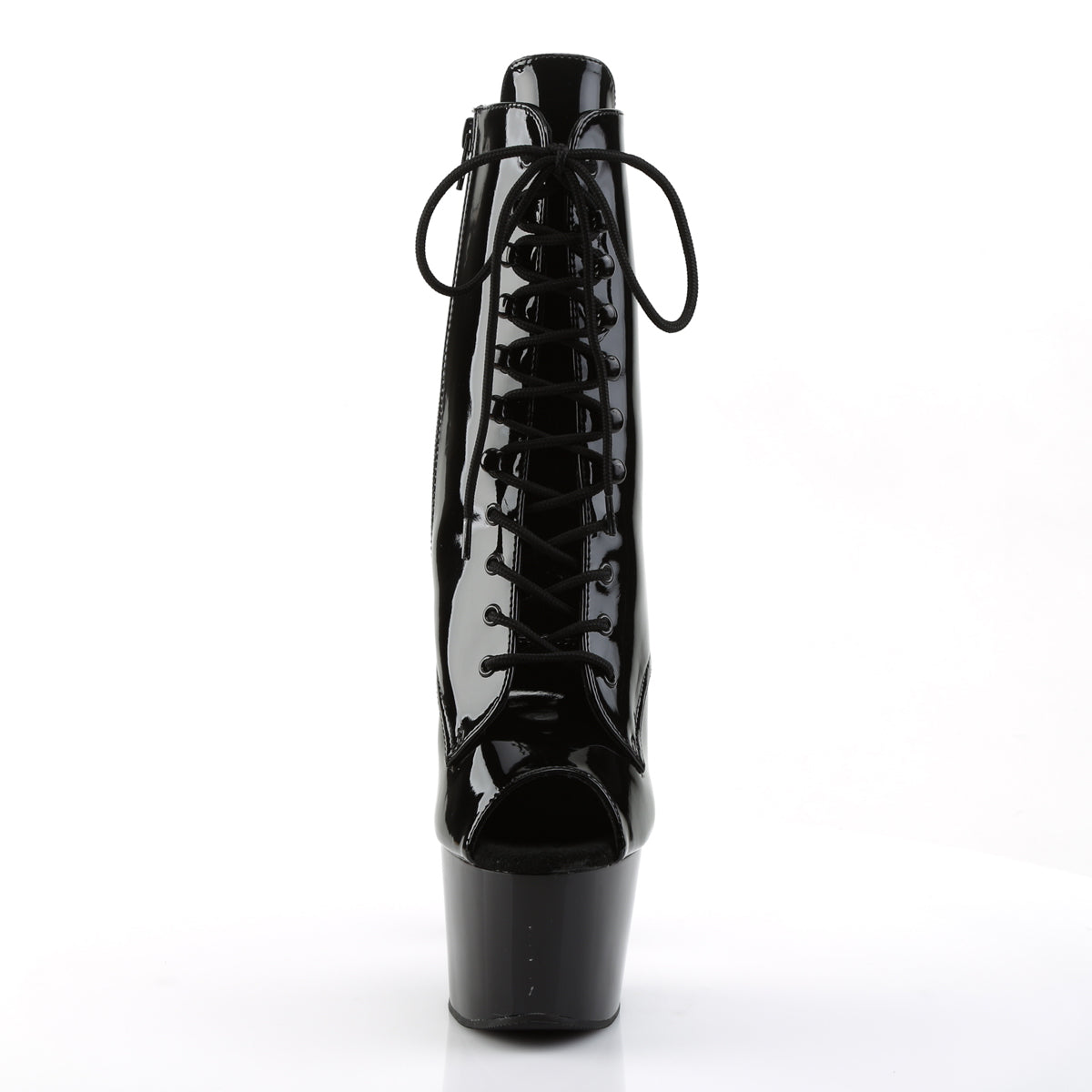 ADORE-1021 7 Inch Heel Black Patent Pole Dancing Ankle Boots-Pleaser- Sexy Shoes Alternative Footwear