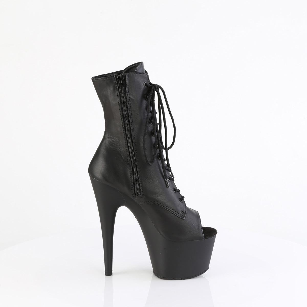 ADORE-1021 Pleaser Sexy Black Open Toe Pole Dancing Ankle Boots