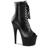 ADORE-1021 Pleaser Sexy Black Open Toe Pole Dancing Ankle Boots