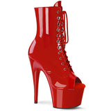 Red 7 Inch Exotic Dancing Ankle Boots -  Pleaser ADORE-1021