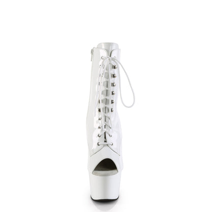 ADORE-1021 Pleaser White Patent Exotic Dancing Ankle Boots