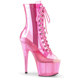 ADORE-1021C-T Pleaser Pink Tint Transparent Pole Dancing Ankle Boots