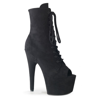 ADORE-1021FS Pleasers 7 Inch Heel Black Strippers Ankle Boots