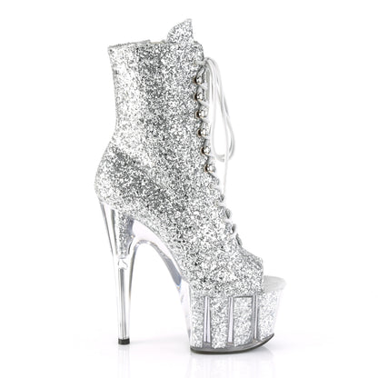 ADORE-1021G 7 Inch Heel Silver Glitter Strippers Ankle Boots-Pleaser- Sexy Shoes Fetish Heels