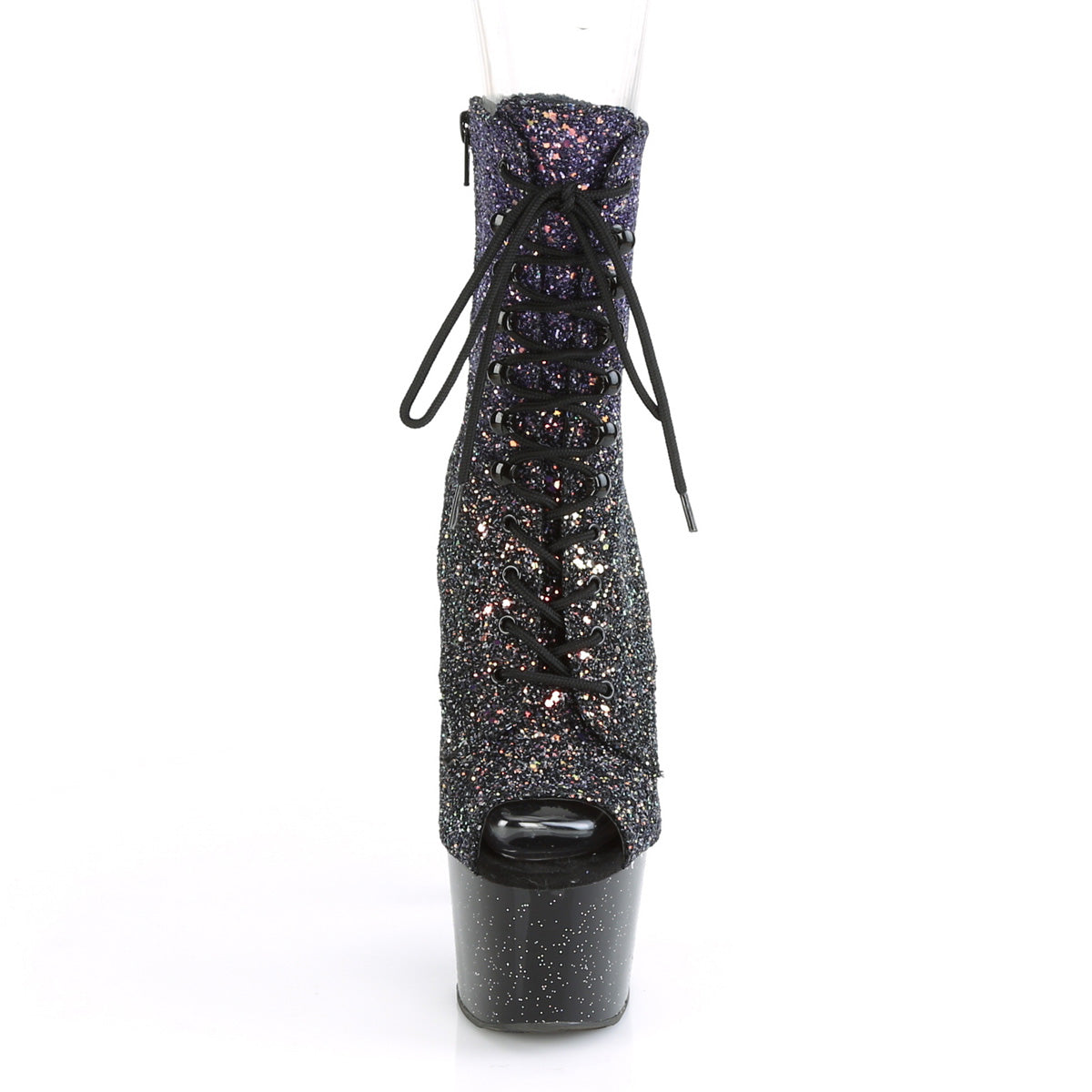 ADORE-1021OMBG 7" Purple Multi Glitter Strippers Ankle Boots-Pleaser- Sexy Shoes Alternative Footwear