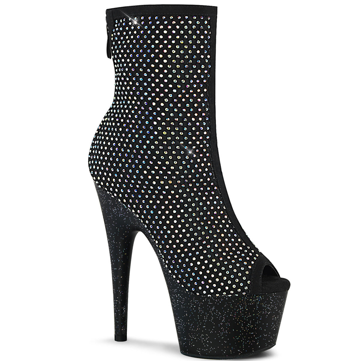 ADORE-1031GM Pleasers Bling Exotic Dancing Glitter Platform Ankle Boots