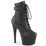 ADORE-1033 Pleaser Black Faux Leather Exotic Dancing Ankle Boots