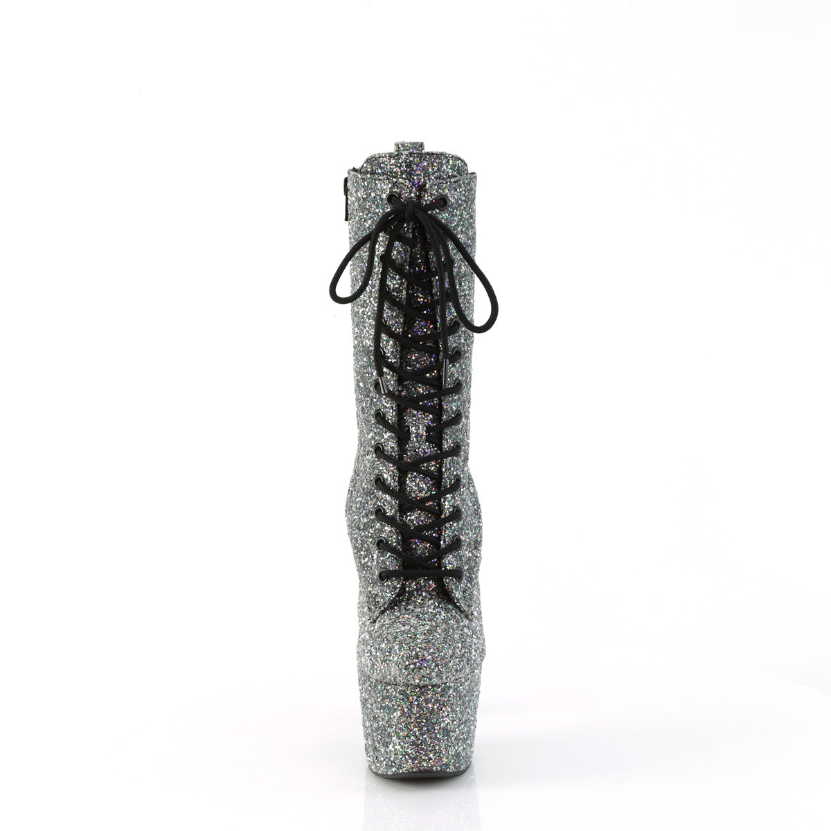 ADORE-1040GR Pleaser Sexy Black Glitter Lace Up Exotic Dancing Boots