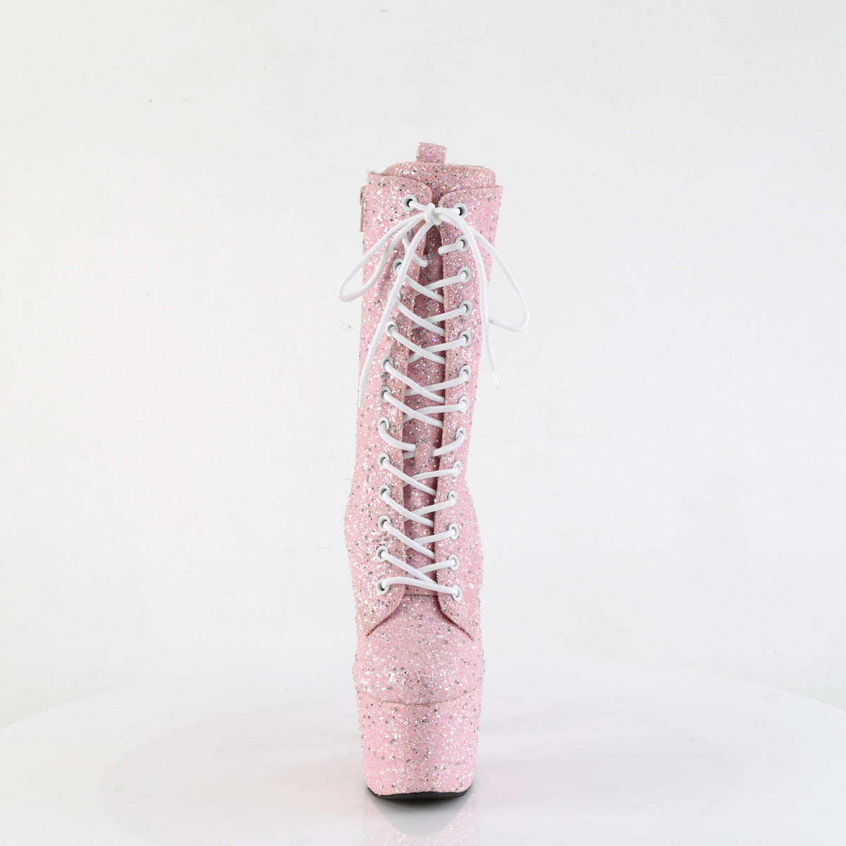 ADORE-1040GR Pleaser Sexy Pink Glitter Lace Up Exotic Dancewear Boots