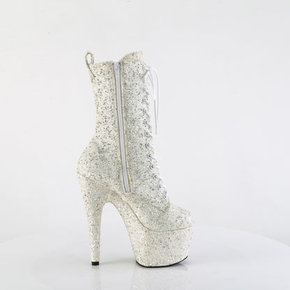 ADORE-1040GR Pleaser Sexy Ivory Glitter Exotic Dancing Boots