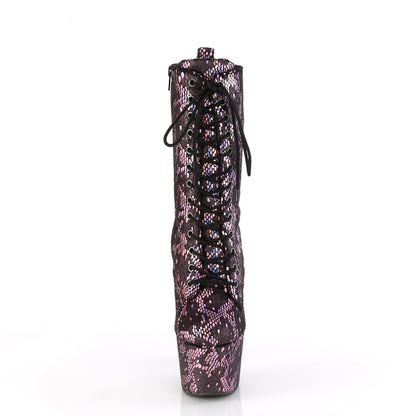 ADORE-1040SPF Pleaser Sexy Baby Pink Meallic Snake Print Pole Dancing Boots