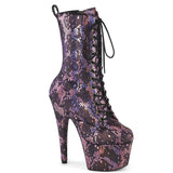 ADORE-1040SPF Pleaser Sexy Baby Pink Meallic Snake Print Pole Dancing Boots