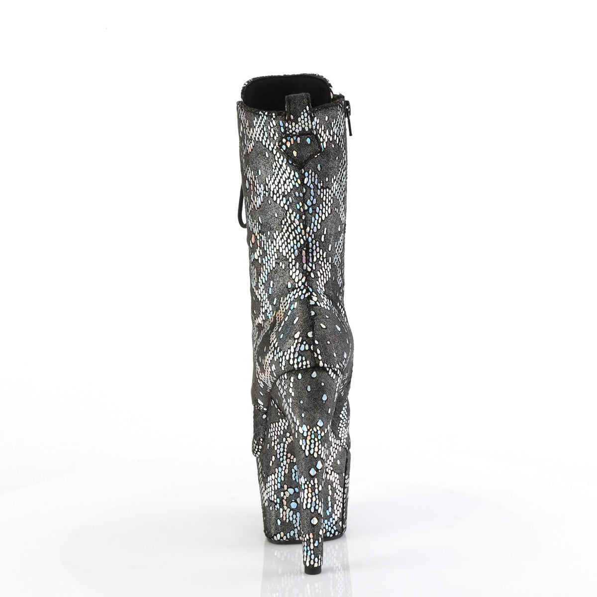 ADORE-1040SPF Pleaser Sexy Silver Metallic Snake Print Pole Dancing Boots