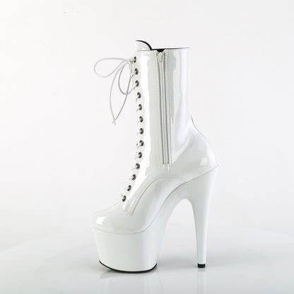 ADORE-1040TT Pleaser Black-White Patent Split Exotic Dancing Boots
