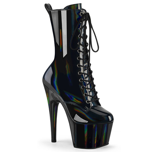ADORE-1040WR-HG Pleaser Black Holo Patent Exotic Dancing Boots