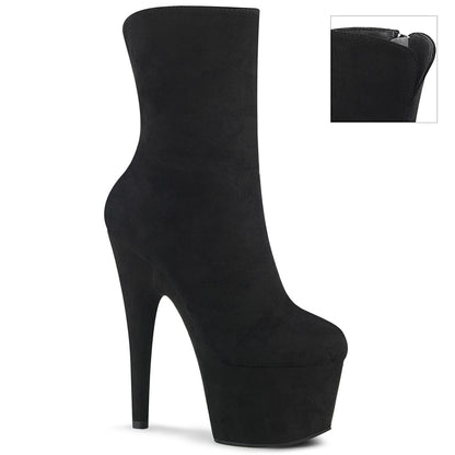 ADORE-1042 Pleasers Black Platform Exotic Dancing Ankle Boots