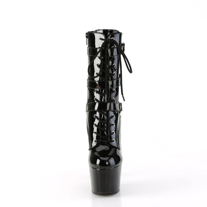 ADORE-1043 Pleaser Fetish Black Patent Platforms Exotic Dancing Mid-Calf Boots