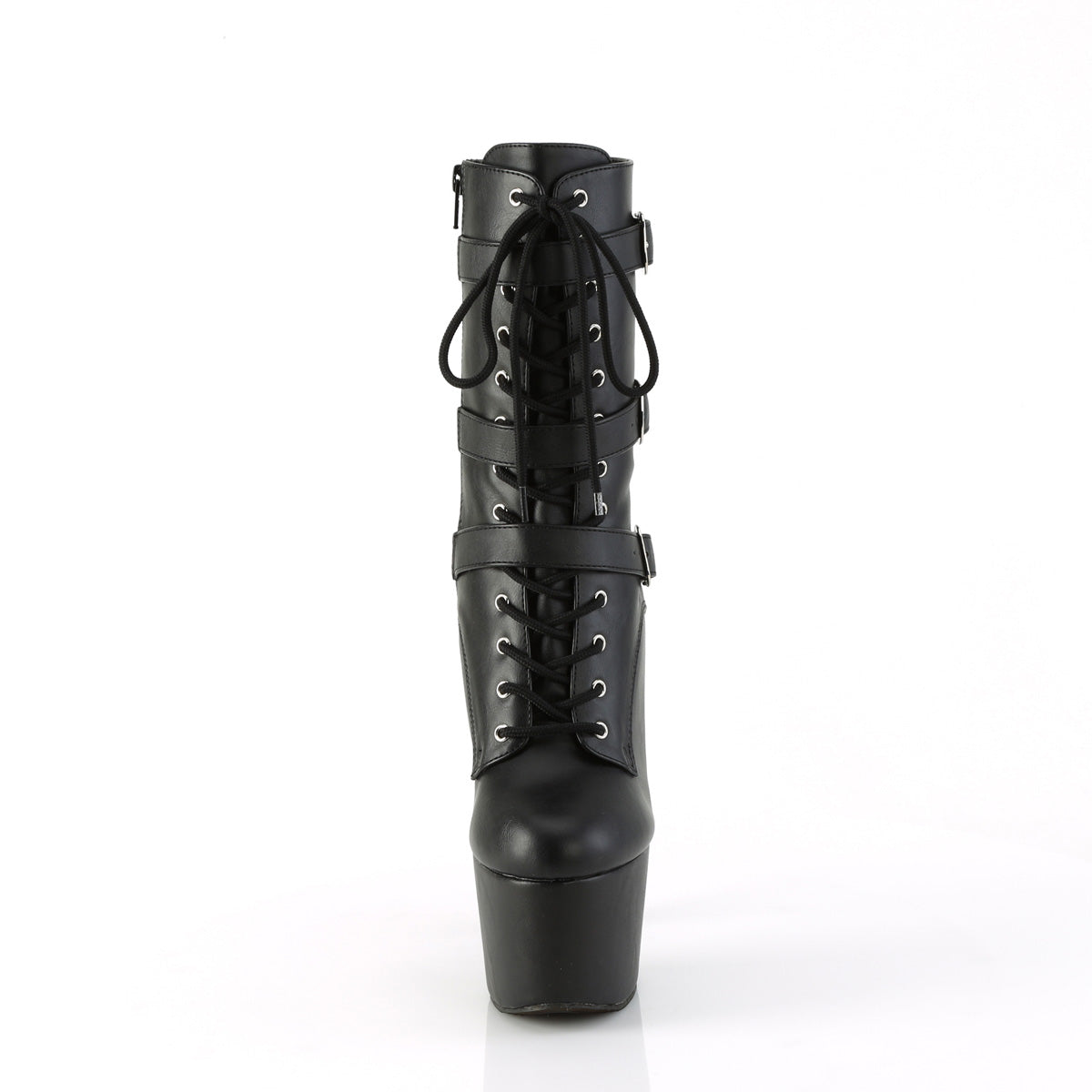 ADORE-1043 Pleaser Fetish Black Faux Leather Exotic Dancing Mid-Calf Boots
