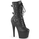 ADORE-1043 Pleaser Fetish Black Faux Leather Exotic Dancing Mid-Calf Boots
