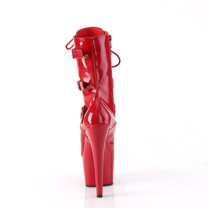 ADORE-1043 Pleaser Fetish Red Patent Exotic Dancing Mid-Calf Boots
