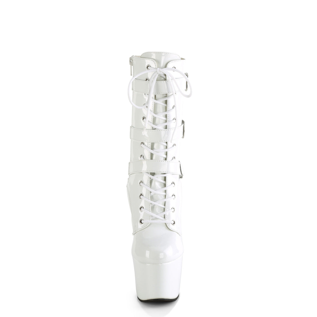 ADORE-1043 Pleaser Sexy White Patent Exotic Dancing Mid-Calf Boots