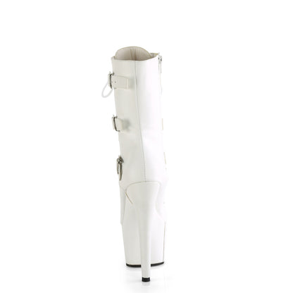 ADORE-1043 Pleaser Sexy White Faux Leather Pole Dancing Boots