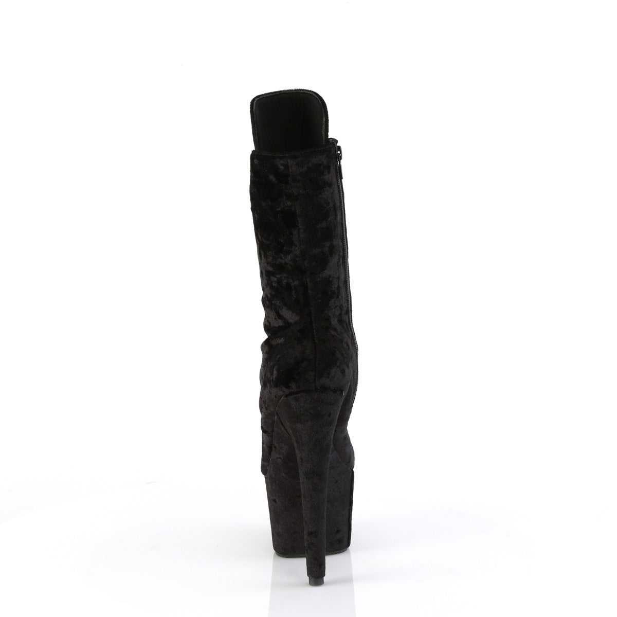 ADORE-1045VEL Pleaser Sexy Black Velvet Pole Dancing Ankle Boots