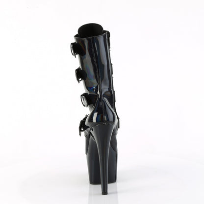 ADORE-1046 Pleaser Sexy Black Holographic Pole Dancing Mid-Calf Boots