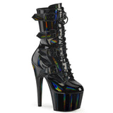 ADORE-1046 Pleaser Sexy Black Holographic Pole Dancing Mid-Calf Boots