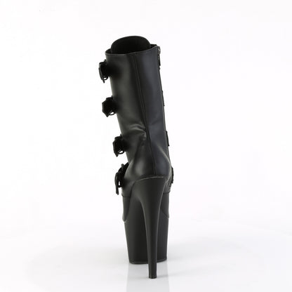 ADORE-1046 Pleaser Fetish Black Faux Leather Buckle Exotic Dancing Boots