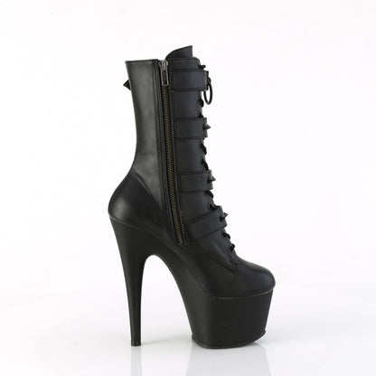 ADORE-1046 Pleaser Fetish Black Faux Leather Buckle Exotic Dancing Boots