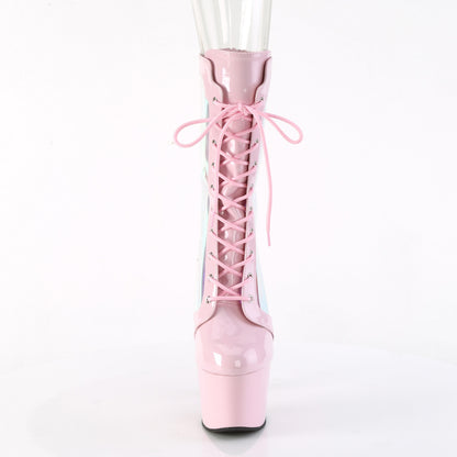 ADORE-1047 Pleaser Baby Pink Pole Dancing Holographic Ankle Boots