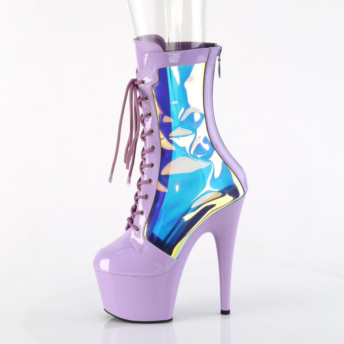 ADORE-1047 Pleaser Purple Pole Dancing Holographic Ankle Boots