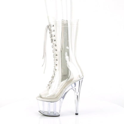 ADORE-1050C Pleaser Clear Exotic Dancing Transparent Mid-Calf Boots