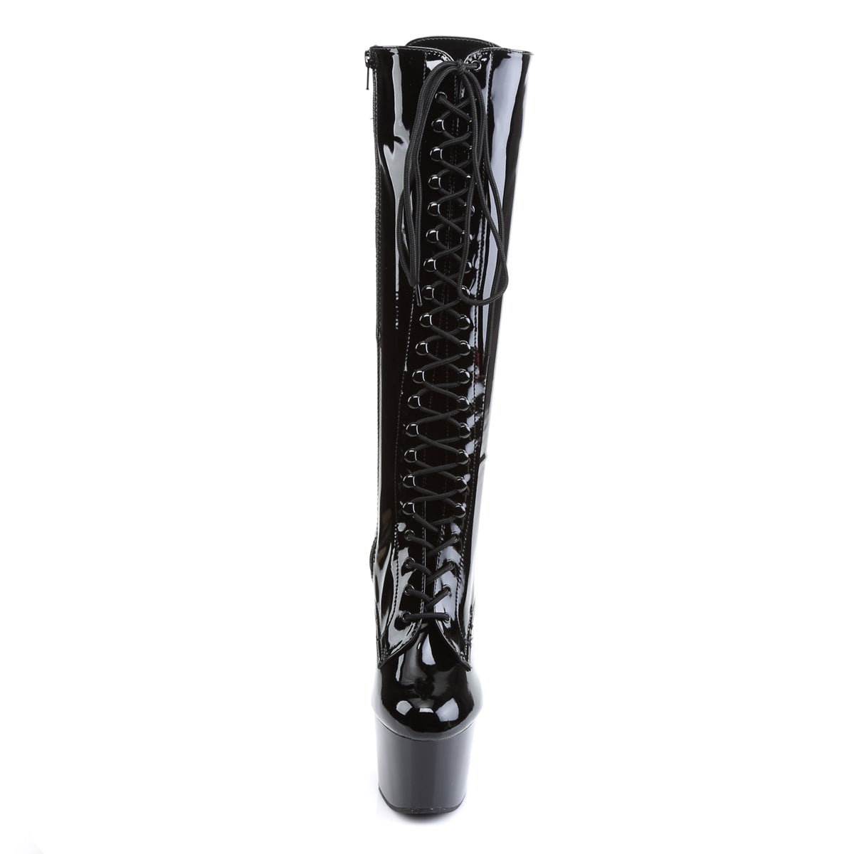 ADORE-2023 7 Inch Black Stretch Patent Pole Dancer Knee High-Pleaser- Sexy Shoes Alternative Footwear