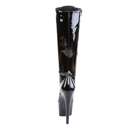 ADORE-2023 7 Inch Black Stretch Patent Pole Dancer Knee High-Pleaser- Sexy Shoes Fetish Footwear