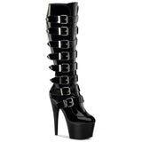 Black 7 Inch Exotic Dancer Knee High Boots -  Pleaser ADORE-2043